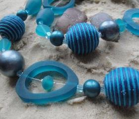 Blue Resin Necklace