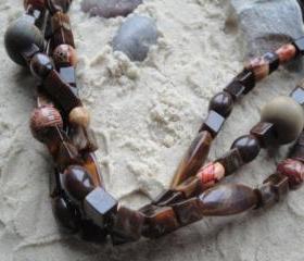 Brown Multi-Strand Necklace