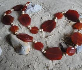 Chunky Red-Orange Necklace