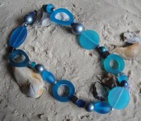 Electric Blue-Turquoise Chunky Necklace