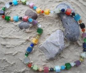 Multi Cube Stretch Necklace