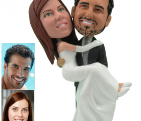 Personalized Wedding Cake Topper - Cake Topper of a Groom Carrying the Bride