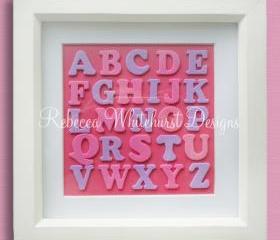 Pink and Purple Alphabet Wall Art