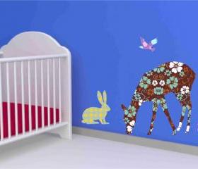 Deer, Rabbit and Squirrel Wall Decals Stickers