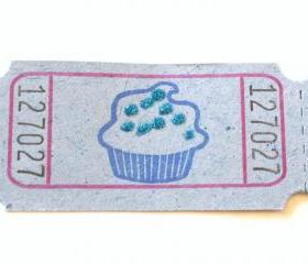 Blue Cupcake Raffle Tickets - Set of 12