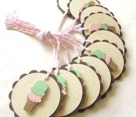 Ice Cream Social Tags - Set of 10