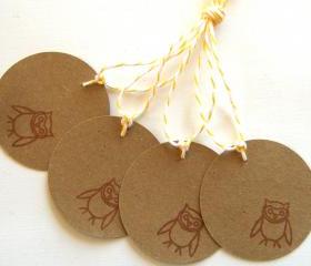 Wide-Eyed Owl - Set of 4 Tags