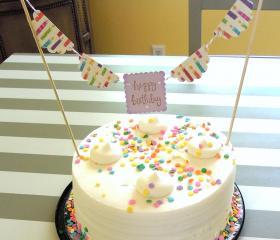 Happy Birthday and Candles Cake Bunting/Cake Topper