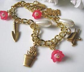 Flower Garden Bracelet - Nature Inspired, Gift For Her, Gift For Mum