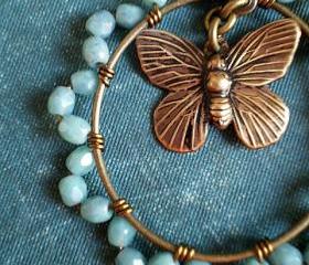 Butterfly Hoops in Turquoise
