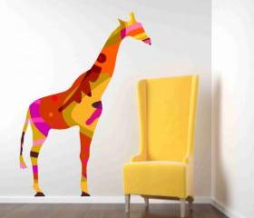 Colorful Giraffe Wall Decal