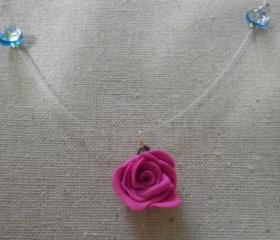 Pretty Pink Rose Necklace