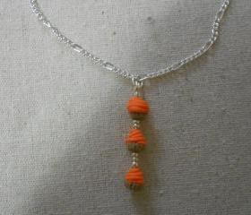 Orange Butter-cream Cupcake Necklace