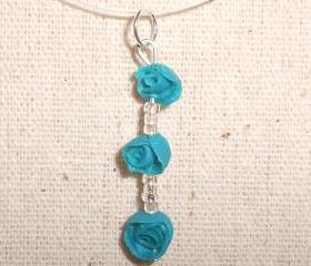 Deep Teal Rose Necklace