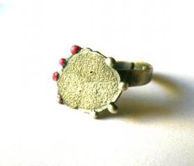 Bubbles texture ring sterling silver-Adjustable ring-Numbers-Hot pink bubbles-lost wax method-Modern design-Oxidised-Gift for her