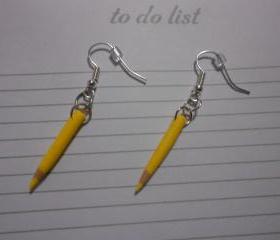 Yellow Pencil Crayon Earrings