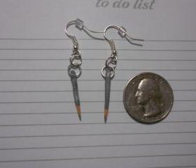 Silver Pencil Crayon Earrings