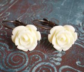 Ivory Rose Earrings