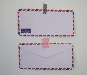 ♥ Set of 20 vintage style french airmail par avion flat envelope 23cm X 11cm 70gram ( Low stock ) ♥
