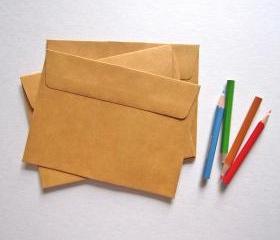 ♥ 25 Kraft envelopes 11cmX15cm 125g side open great for photo or postcard flat envelope paper bags ♥