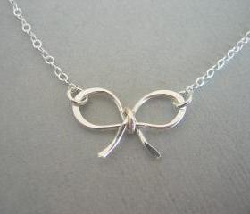 Sterling Silver Bow Necklace