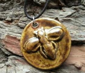 Stoneware Bee Necklace