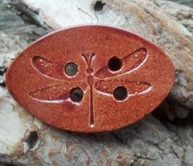 Huge Red Dragonfly Button oversized