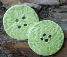 Huge oversized Ceramic Button large leaves
