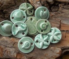 SALE Seashell ,starfish ,seahorse and sand dollar pendants links and pendants