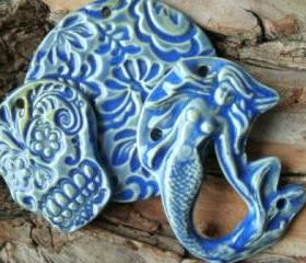 Stoneware clay Mermaid pendant