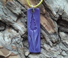 Lavender flower handmade ceramic necklace