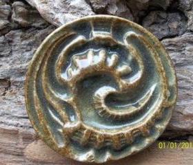 Brown blue swirl cabochon