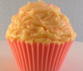 Cupcake Candle Large Pink Lemonade Scented Made with All Natural Soy Wax