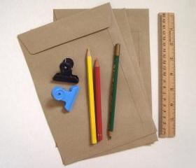20 Brown Kraft flat open end envelopes size A5 23cm X 16cm or for half A4