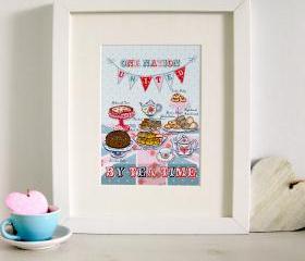 'One Nation' 7x5' Mounted Illustration Print