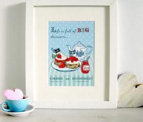 'Big Decisions' 7x5' Mounted Illustration Print
