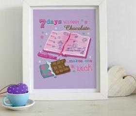 A4 Unframed Illustration Print '7 Days'