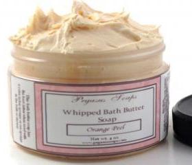 Orange Peel Whipped Bath Butter Soap 4 oz
