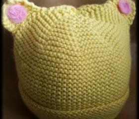 Organic Merino baby bear hat