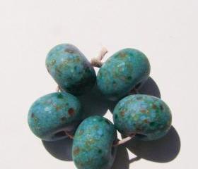 5 Lavender with Reduction powder lampwork Beads