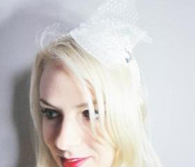 1920s white tulle and bow flapper headband