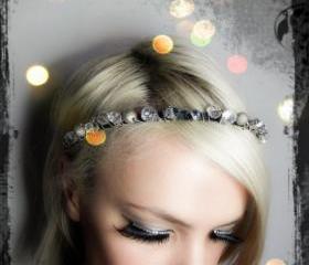 Wrapped Silver Gemstones Headband