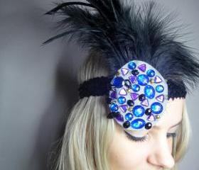 1920s multi coloured flapper headband