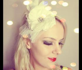 1920s Bridal white Headband