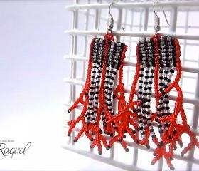 Micromacrame TUTORIAL Coral Earrings