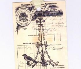 Tags Vintage Bird On Chandelier French Gift Tags