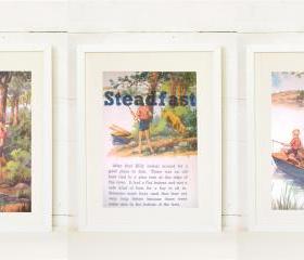 Book Page Prints, A Boy and His Dog
