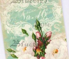 Vintage Style Bouquet of Roses No.16 tags by Bluebird Lane