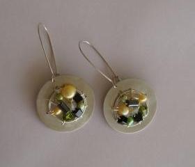 Secret garden-blossom wheel, chic dangle earrings