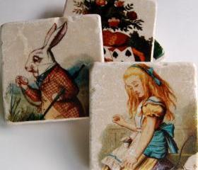 Alice In Wonderland coasters - as seen on HGTV